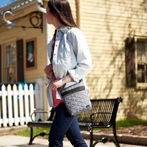 Lug Heather Grey Black Skipper Crossbody bag